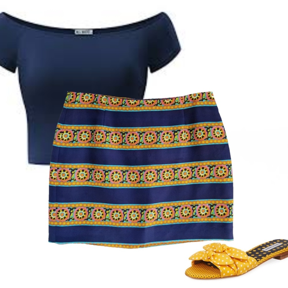 Trina Turk Silk Mini Skirt